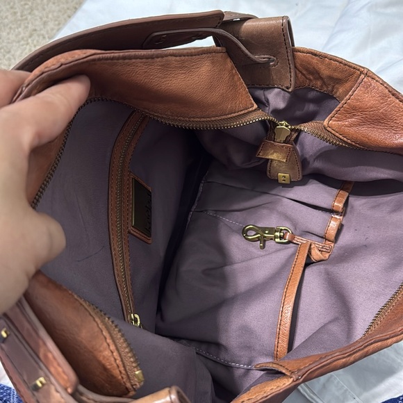 KOOBA  Large Brown Leather Tote bag with wide woven strap handle - Picture 3 of 16